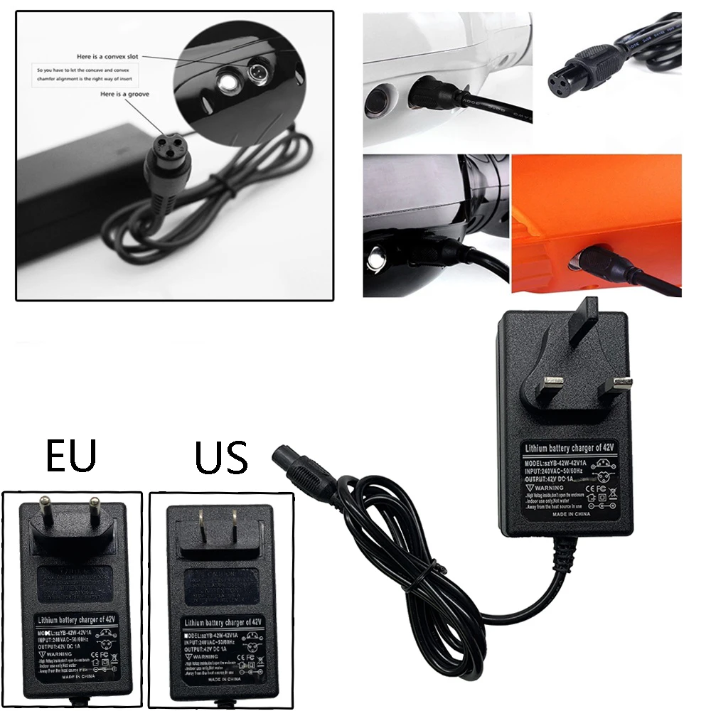  elektromos robogó töltő US UK EU csatlakozós töltő akkumulátor adapter töltő Hoverboard Balance keréktöltő robogó tartozék - 4