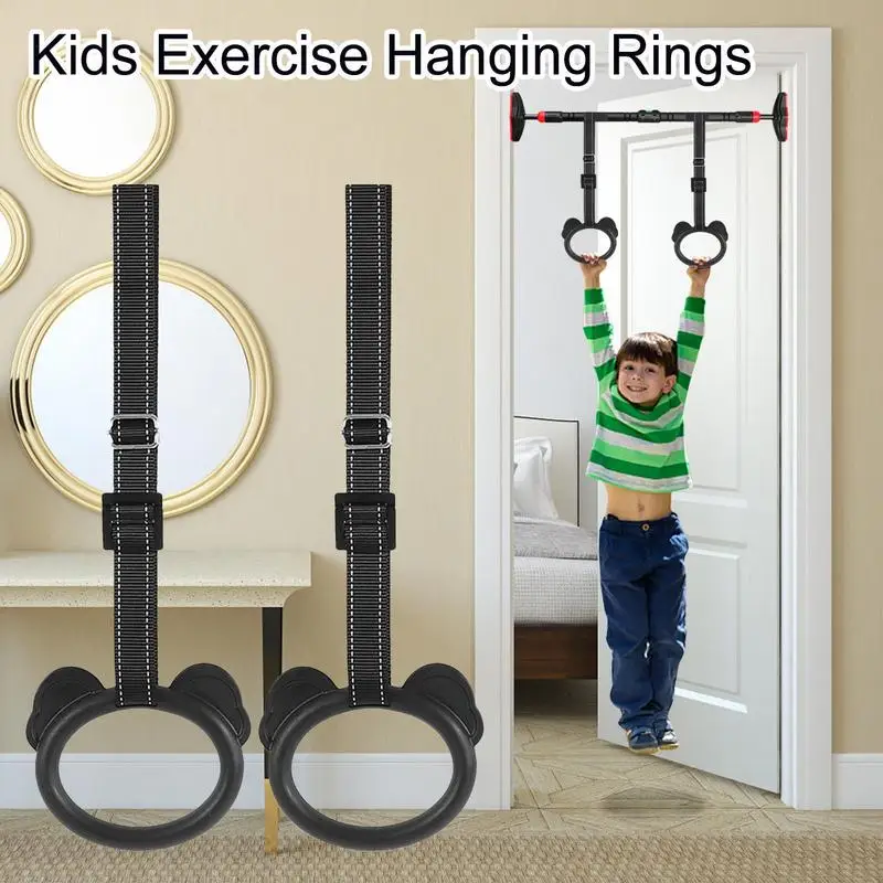 Erő edzés felfüggesztő gyűrűk Gyerek torna gyűrűk Teljes test edzés csúszásmentes torna gyűrűk állítható sporteszközök - 4