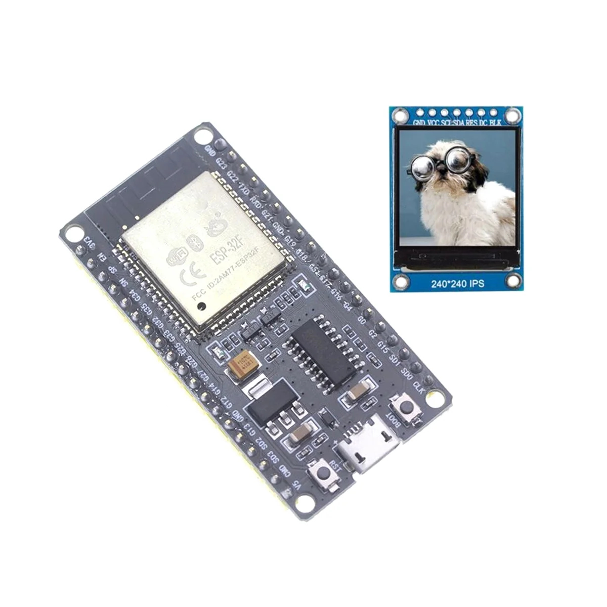ESP32F modul fejlesztő kártya CH340 illesztőprogram vezeték nélküli WiFi Bluetooth fejlesztőkártya 1,3 hüvelykes színes képernyővel - 0