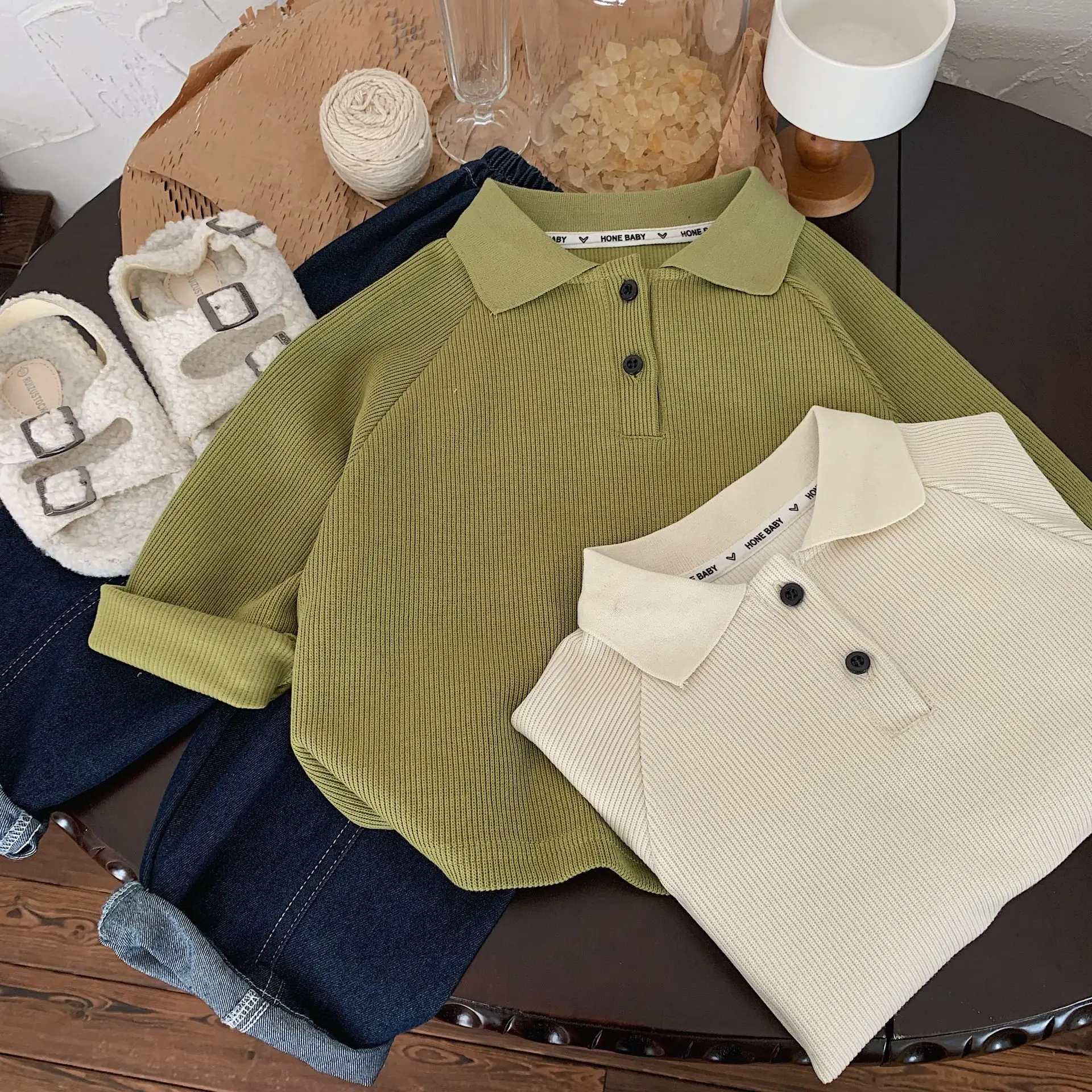 Fehér zöld 2024 Új őszi kapucnis pulóver fiú baba gyerekek kötött Top Fashion alkalmi pulóver 2 3 4 5 6 7 8 9 10 éves pulóverek - 2