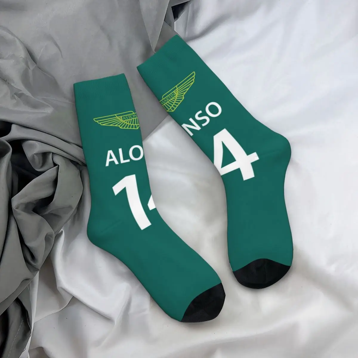 Fernando Alonso Harisnya 14 mintás divatos zokni Őszi izzadásgátló zokni Uniszex futásgátló sport meleg puha zokni - 0