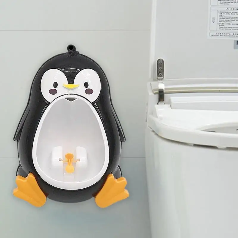 Fiú piszoár kisgyermekeknek bili fiúk piszoár álló kisgyermekek számára falra szerelhető pingvin alakú WC-edzés Pisilő állvány fiúknak - 2