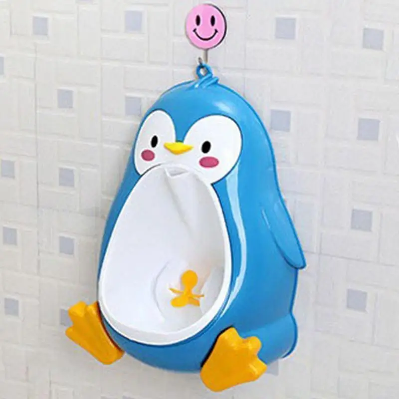 Fiú piszoár kisgyermekeknek bili fiúk piszoár álló kisgyermekek számára falra szerelhető pingvin alakú WC-edzés Pisilő állvány fiúknak - 4