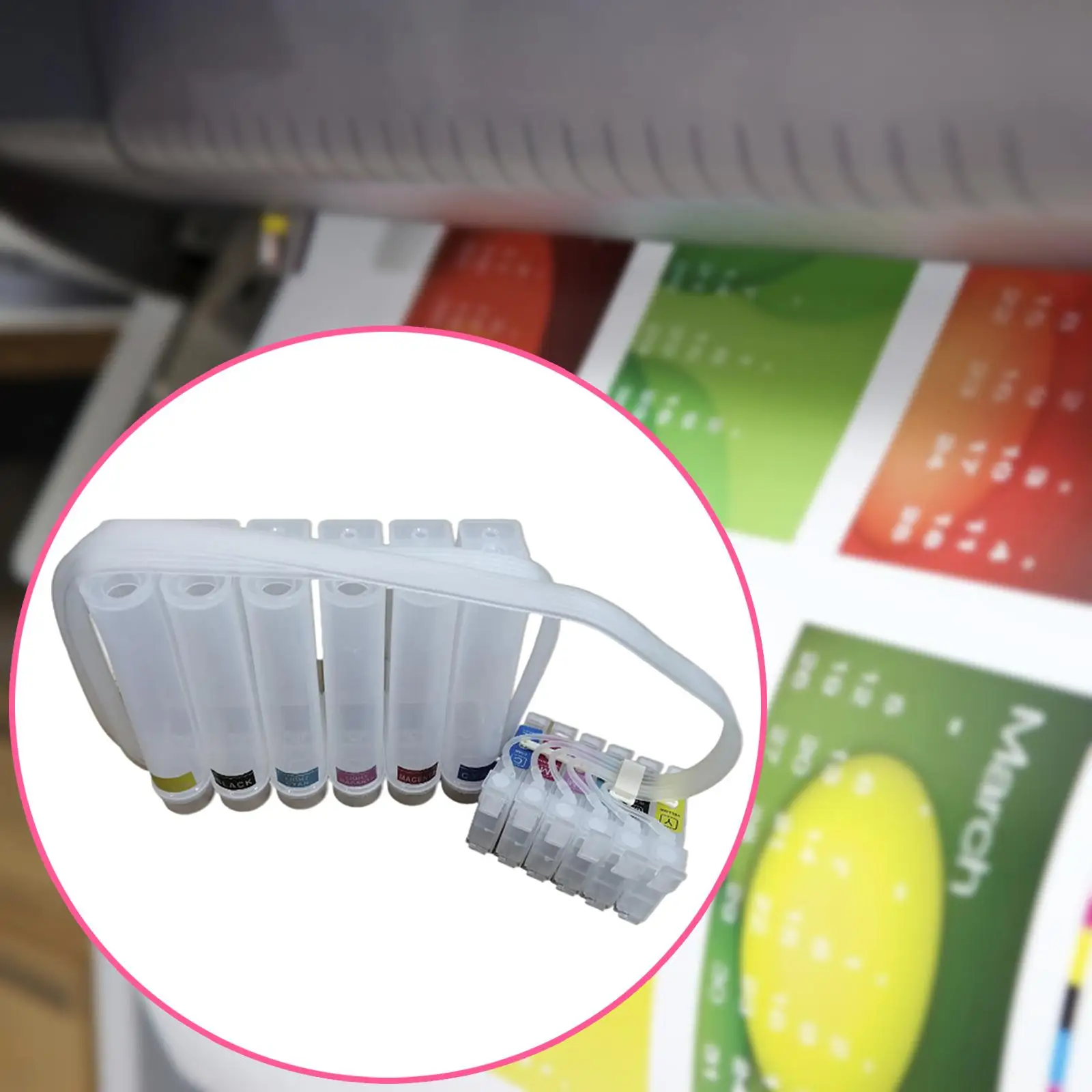Folyamatos tintaellátó készletek Professional 6 szín 80ml csere újratölthető utántöltő készletek Ciss DIY tintanyomtató tartozék nélkül - 5