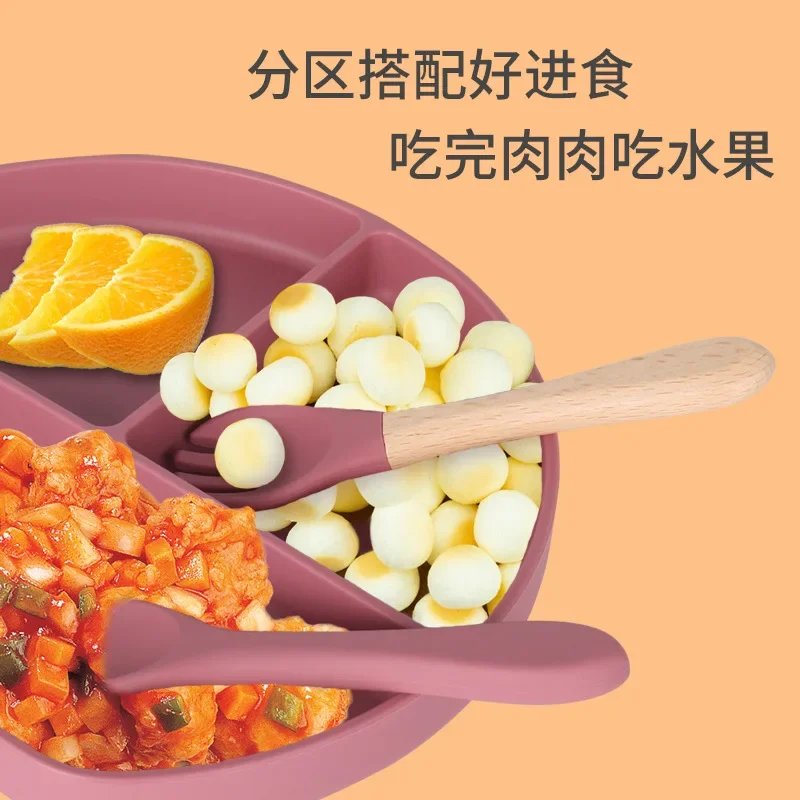 Forró eladású gyermek étel szilikon tál Élelmiszer minőségű szilikon étkészlet cseppálló magas hőmérsékletű szívólap - 2