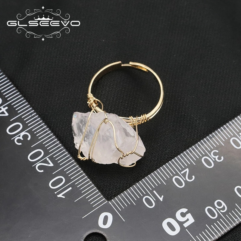 GLSEEVO Fehér kristály tekercsgyűrűk nőknek Minimalizmus Trend Romantikus Retro Luxus Ékszerek Karácsonyi ajándékok - 5