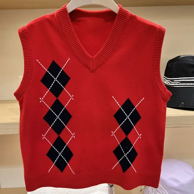 Golf női pulóver tartály felső meleg szabású sokoldalú divat kényelmes kötött pulóver - 2