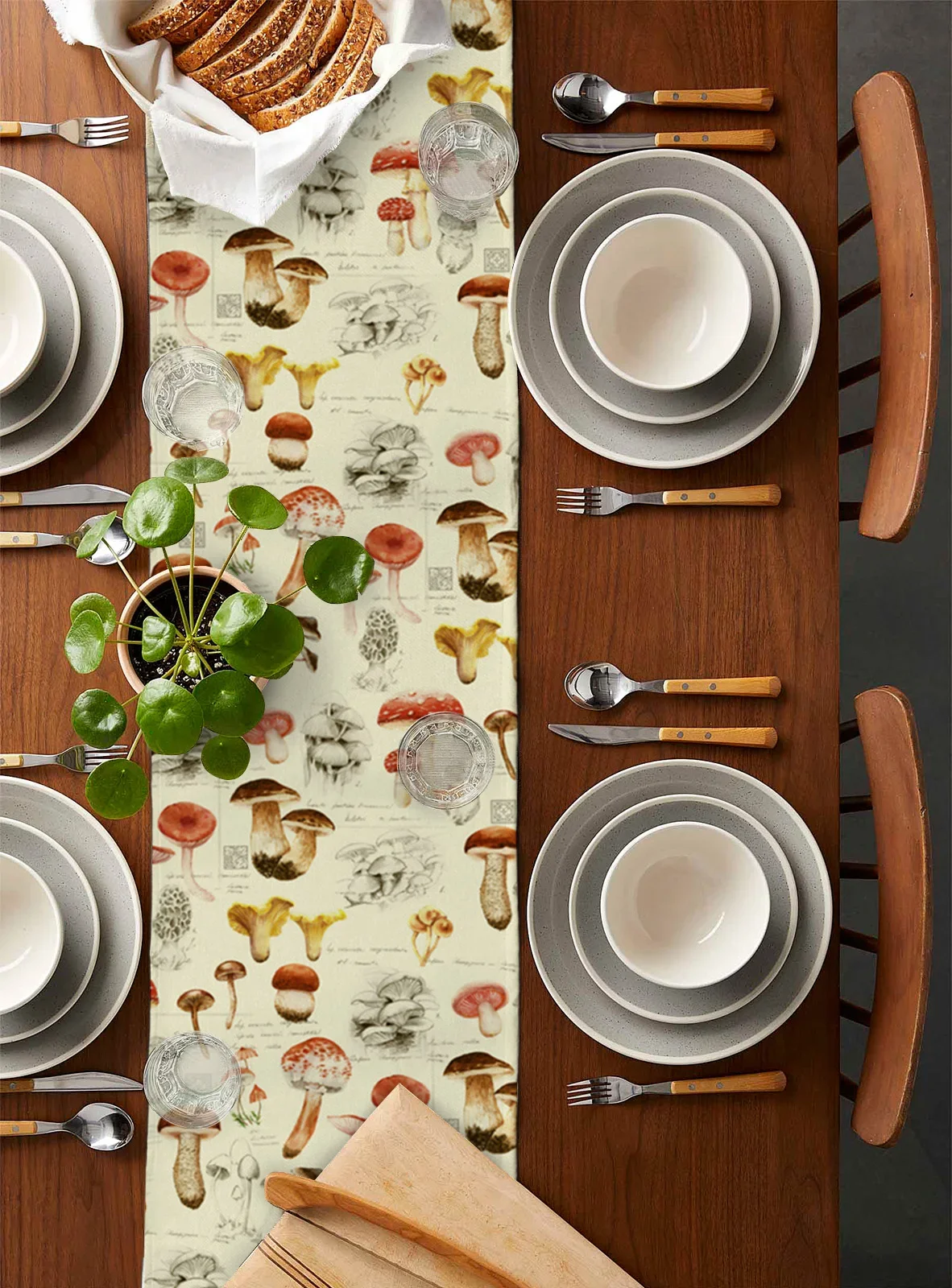 Gomba növény Őszi asztalfutó dekoráció Lakberendezés Vacsora Asztal dekoráció Asztaldekoráció - 1
