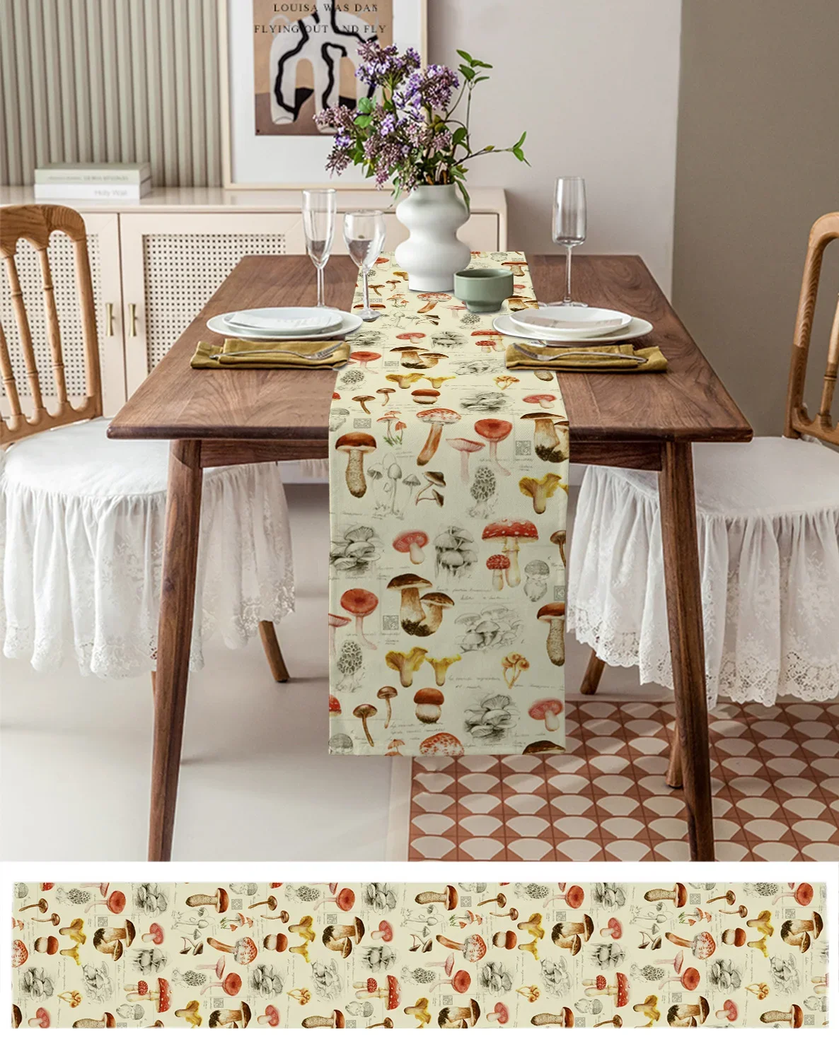 Gomba növény Őszi asztalfutó dekoráció Lakberendezés Vacsora Asztal dekoráció Asztaldekoráció - 2