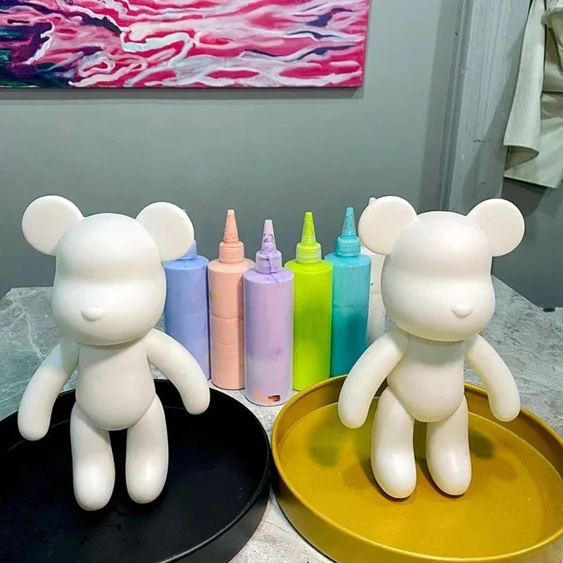 Graffiti Fluid Bear kézzel készített DIY graffiti festés szobor kézzel készített szülő-gyermek játék Fluid festés erőszakos medve szobor Ajándék - 4