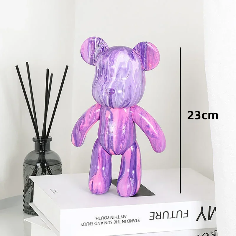 Graffiti Fluid Bear kézzel készített DIY graffiti festés szobor kézzel készített szülő-gyermek játék Fluid festés erőszakos medve szobor Ajándék - 5