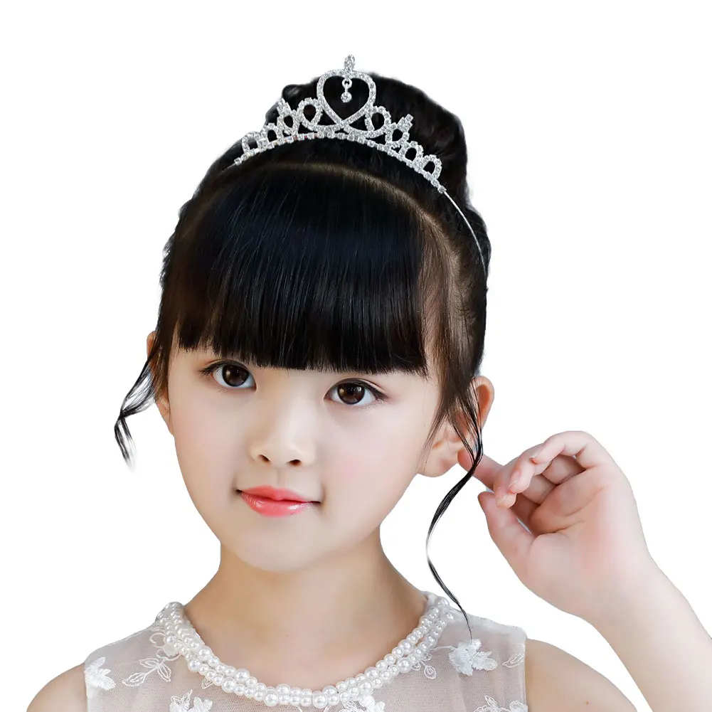 Gyermek strasszok Hercegnő fejpánt Gyerek lányok Princess Crown Crystal Queen Tiara fejpánt Prom Crown Party hajkarika kiegészítők - 3