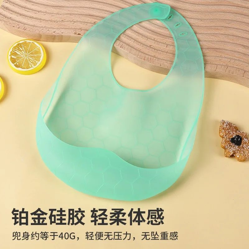 Gyermek szilikon vállpántos szilikon rizszseb bébiétel könnyű vállpántos baba háromdimenziós vállpántos szuper puha nyálzseb - 0