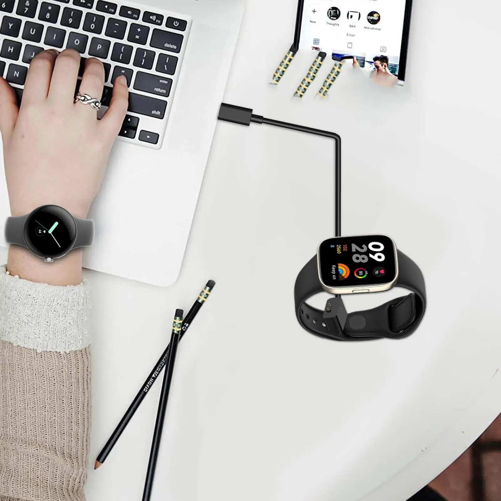  gyorstöltő kábel Redmi Watch3 okosóra kábelhez Hordozható USB adapter töltő kábel Óra adatok - 3