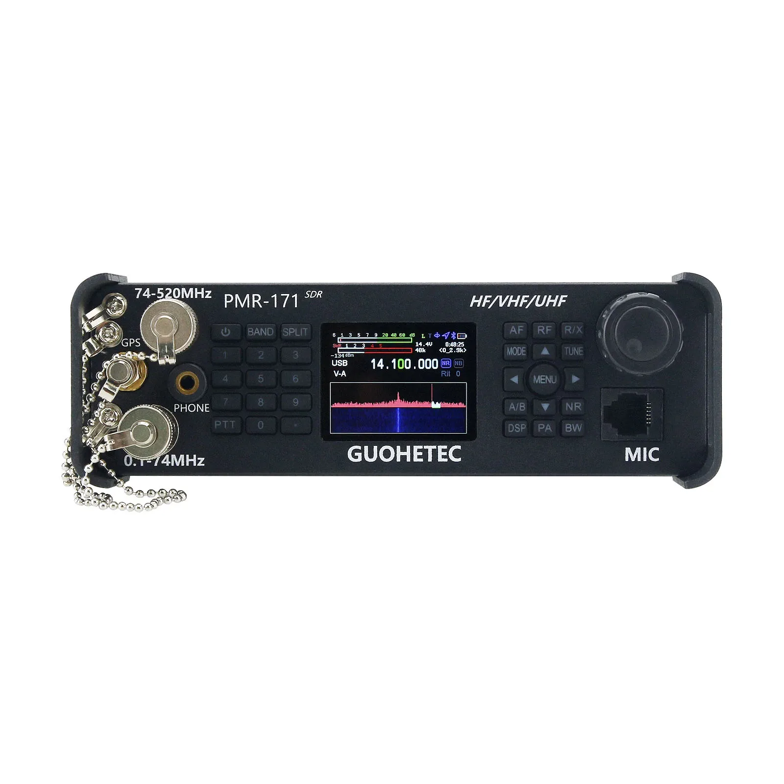 HAMGEEK PMR-171 20W 100K-2GHz katonai rövidhullámú rádió SDR adó-vevő kettős VFO mód CW AM SW FT8 USB LSB FM DMR mobil rádió - 1
