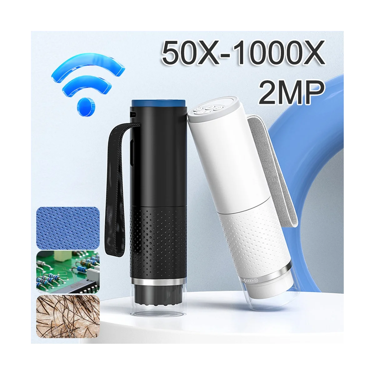 Hordozható digitális mikroszkóp 50X-1000X 2MP USB vezeték nélküli elektronikus mikroszkópok Androidra IOS PC zoom kamera nagyító 1 - 5