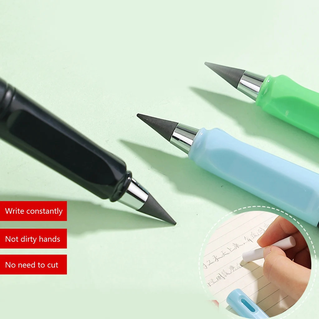 Hordozható tinta nélküli ceruza Tintatoll cserélhető készlet Csúszásmentes tolltartó radírral Hordozható stílusos kialakítás Diákok tanár - 0