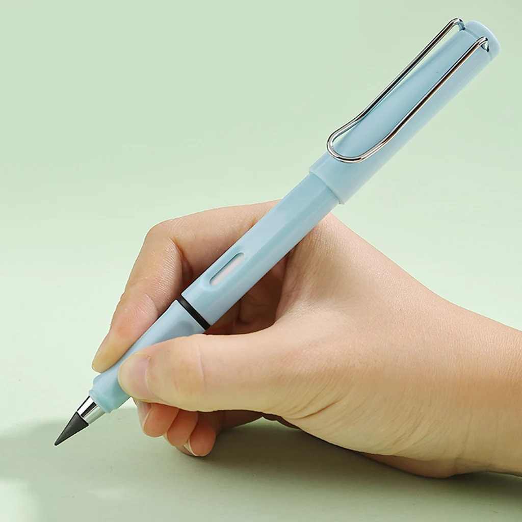 Hordozható tinta nélküli ceruza Tintatoll cserélhető készlet Csúszásmentes tolltartó radírral Hordozható stílusos kialakítás Diákok tanár - 1