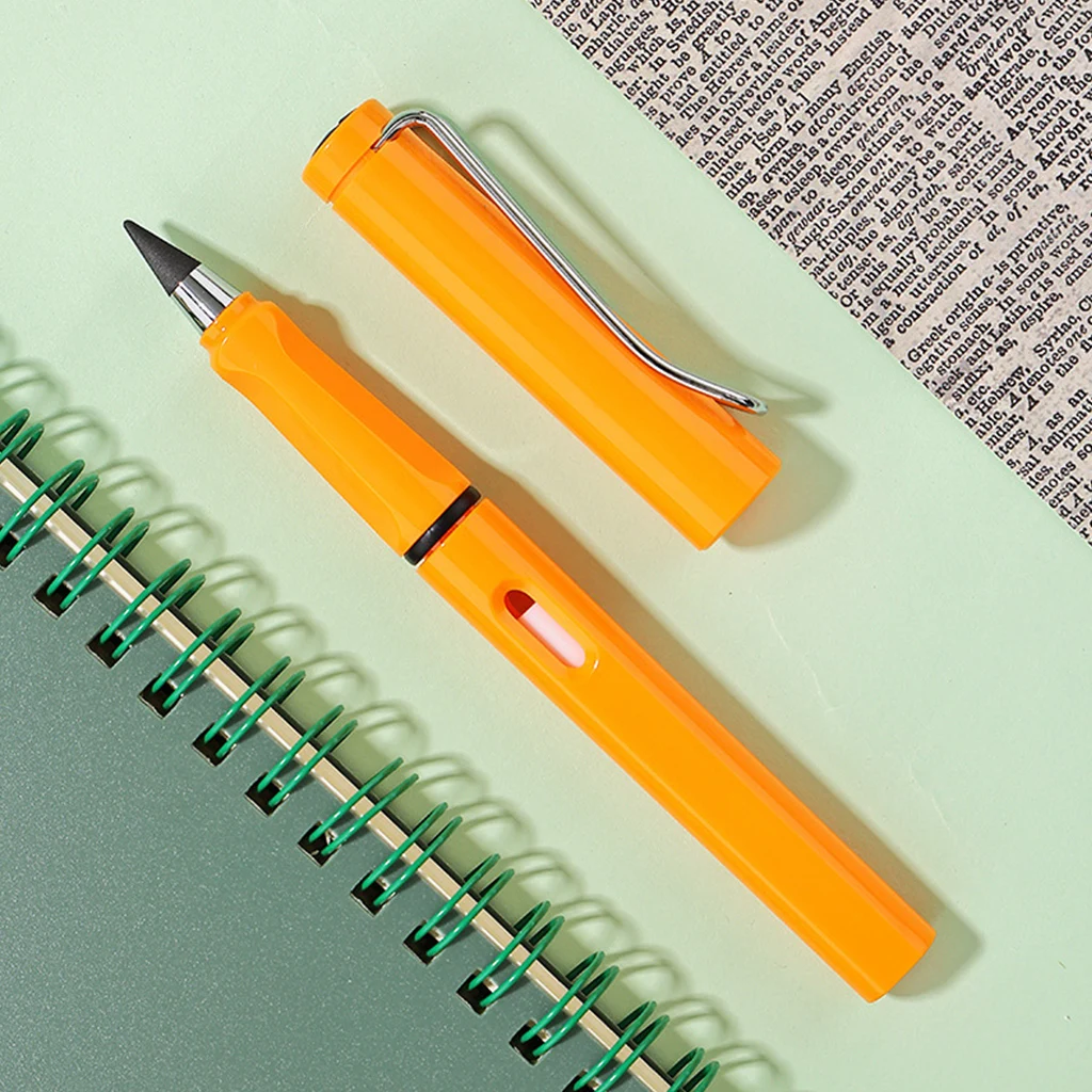 Hordozható tinta nélküli ceruza Tintatoll cserélhető készlet Csúszásmentes tolltartó radírral Hordozható stílusos kialakítás Diákok tanár - 3