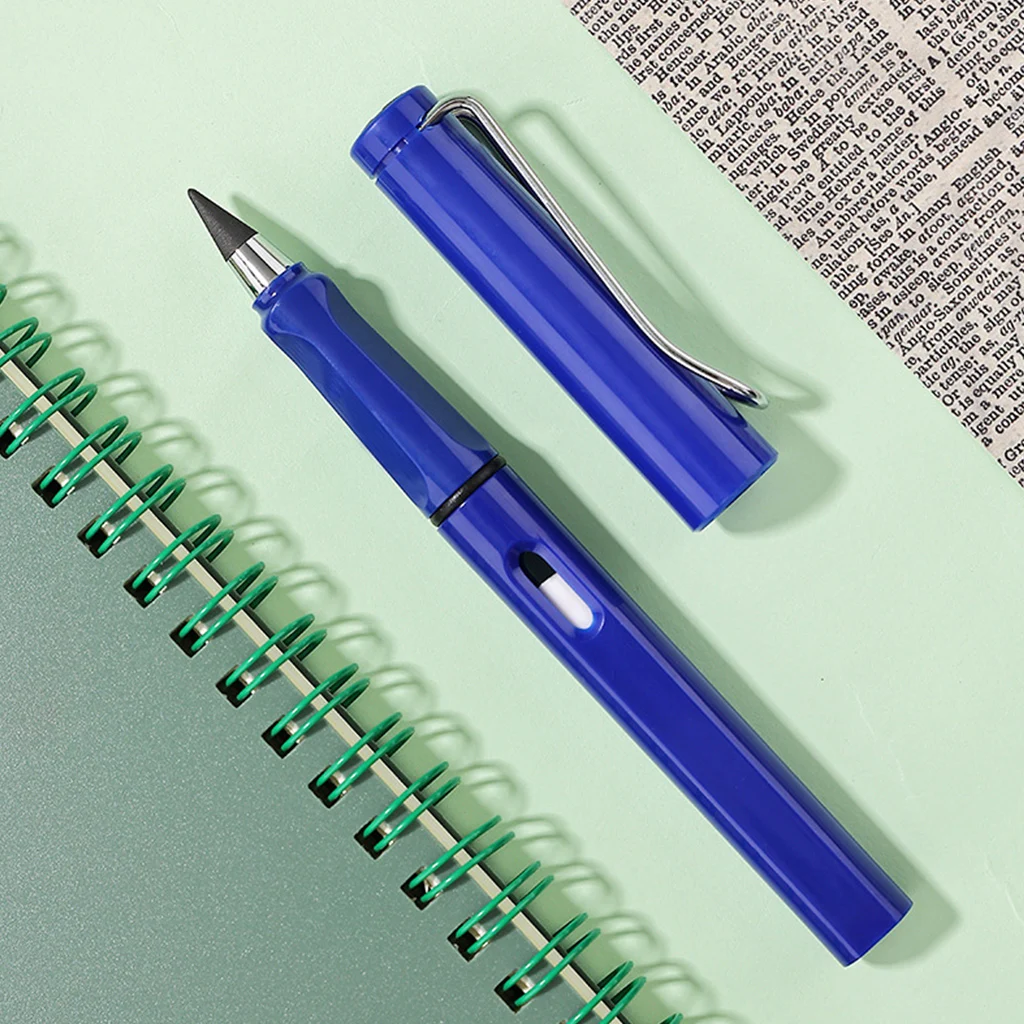 Hordozható tinta nélküli ceruza Tintatoll cserélhető készlet Csúszásmentes tolltartó radírral Hordozható stílusos kialakítás Diákok tanár - 4