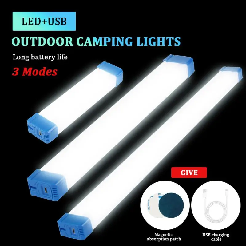  hosszú LED cső éjszakai fény mágneses 15CM 30CM 50CM USB újratölthető vészvilágítás kültéri hordozható hosszú szalagos vészvilágítás - 1