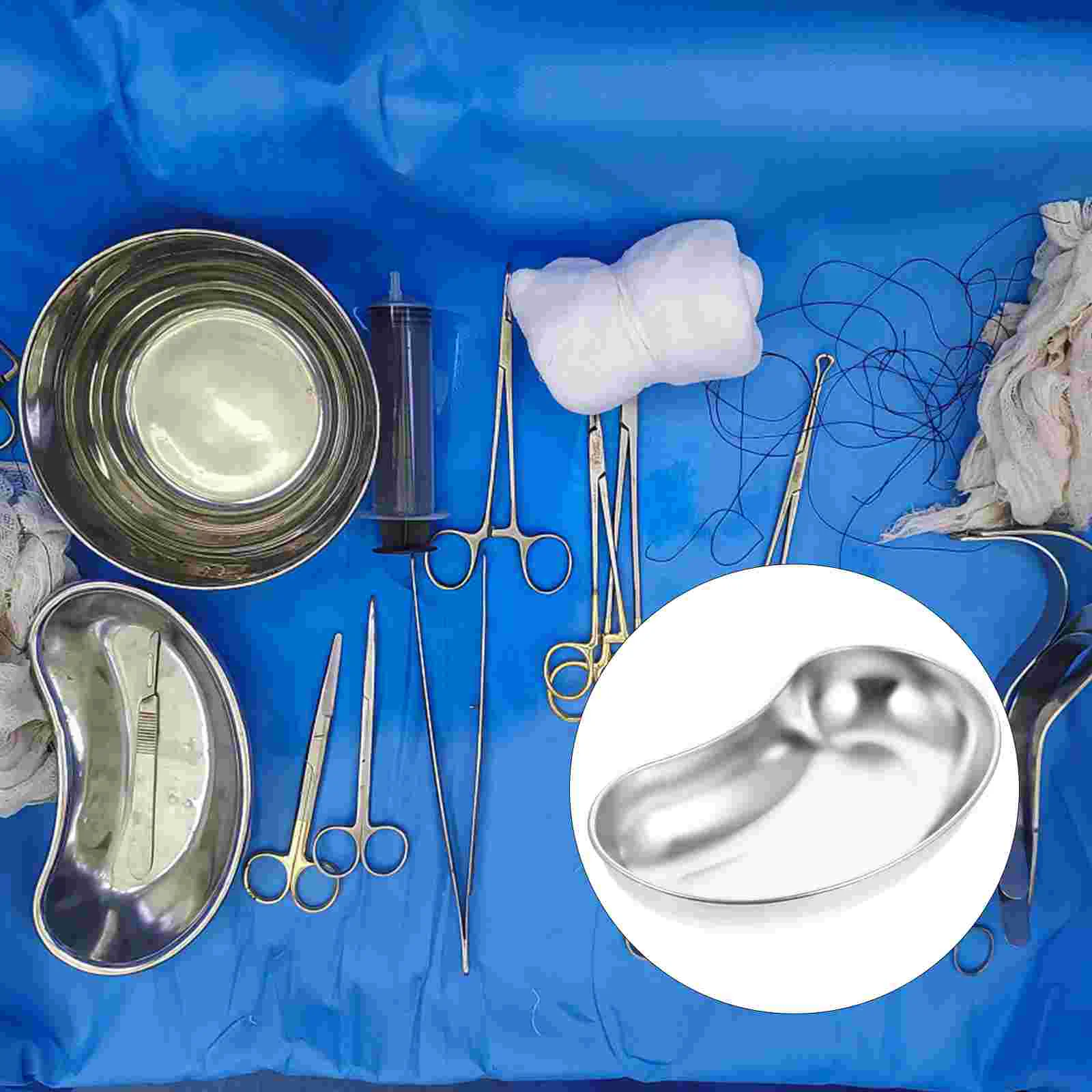 Hányáscsillapító medence Sebészeti tálca Rozsdamentes acél edényszerszámok Klinikai műszertálcák - 2