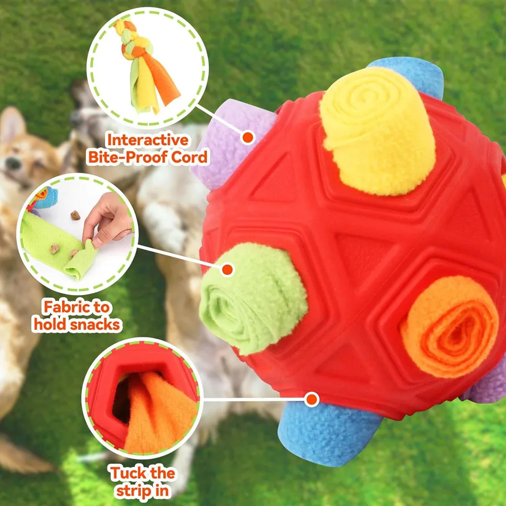 Interaktív kutya puzzle játékok Kisállat képzés Tubáklabda játék kiskutya Keressen ételt Oktatási játékok Szivárgás Élelmiszer csemege játék kutyák lassú adagoló - 4