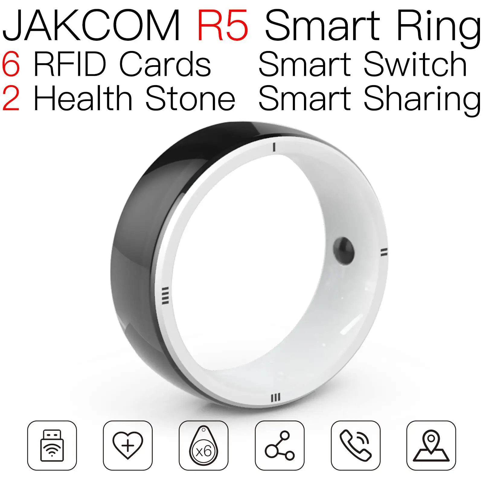 JAKCOM R5 Smart Ring jobb, mint az Office 365 licenckulcs italiano illimitata deauther watch emv chip nfc tag 215 case 100 adet - 0