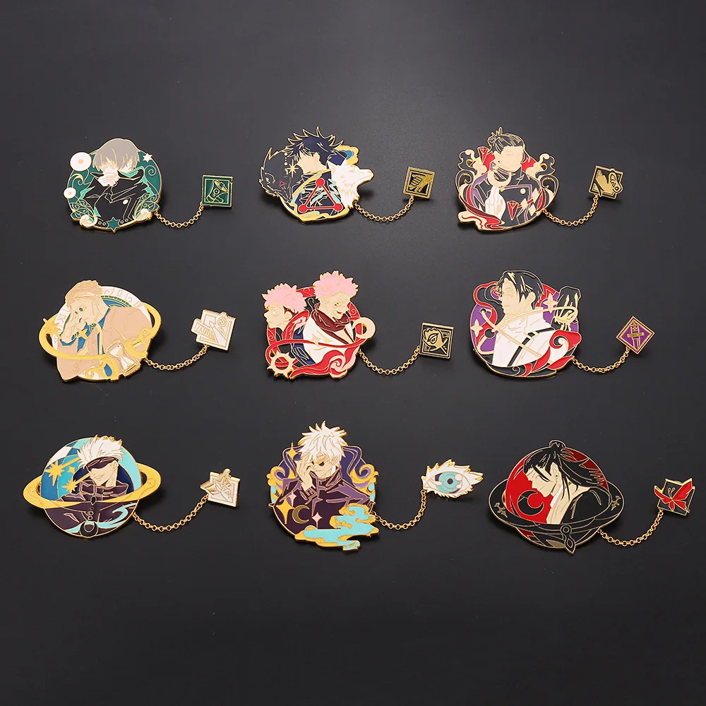 Japán anime Jujutsu Kaisen Gojo Satoru Fém jelvény gomb Bross kitűzők gyűjteménye Medál játék cosplay ajándék - 1