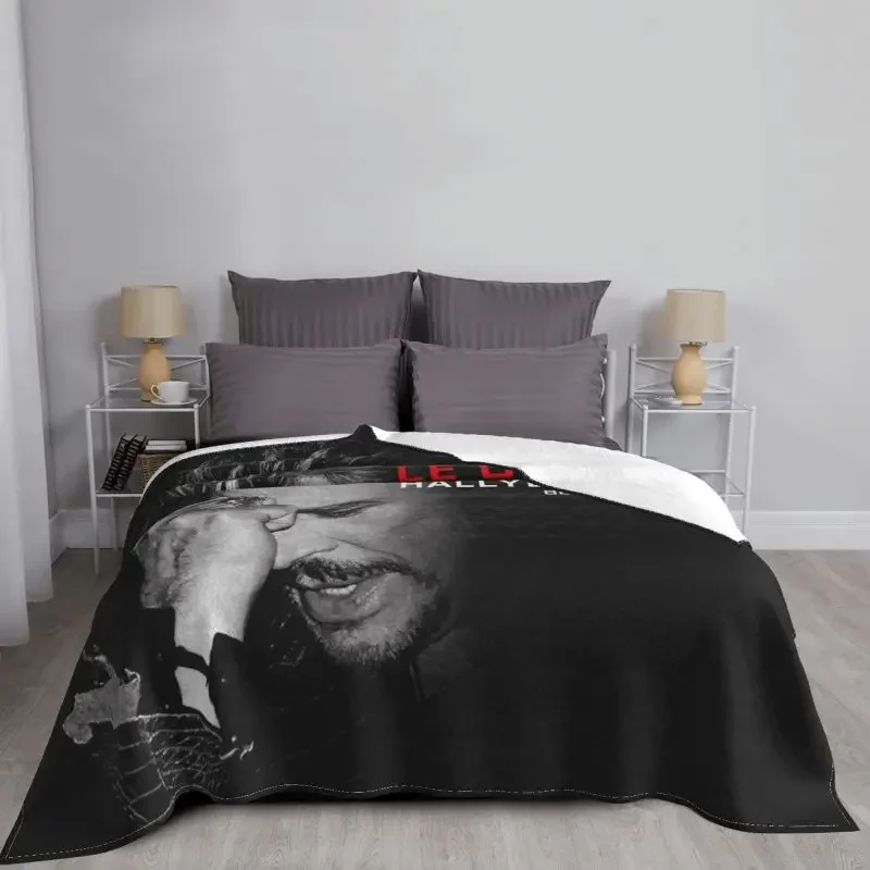 Johnny Hallyday takarók meleg flanel Franciaország rockénekes takaró otthoni hálószoba kanapéhoz - 2