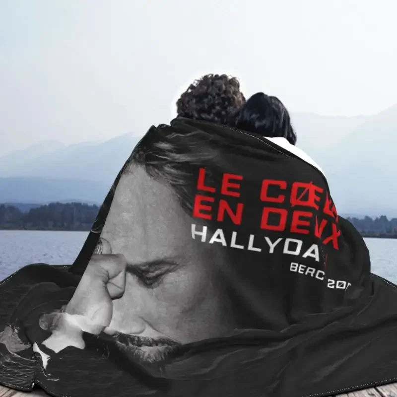 Johnny Hallyday takarók meleg flanel Franciaország rockénekes takaró otthoni hálószoba kanapéhoz - 3