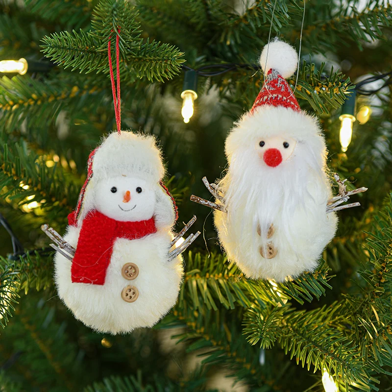 Karácsonyi kreatív medálok,Északi stílusú plüss medálok, függő dekorációk, kirakati jelenetek elrendezése - 0