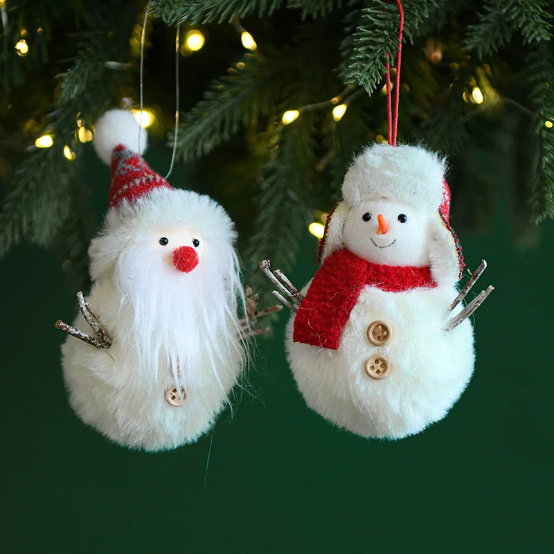 Karácsonyi kreatív medálok,Északi stílusú plüss medálok, függő dekorációk, kirakati jelenetek elrendezése - 4