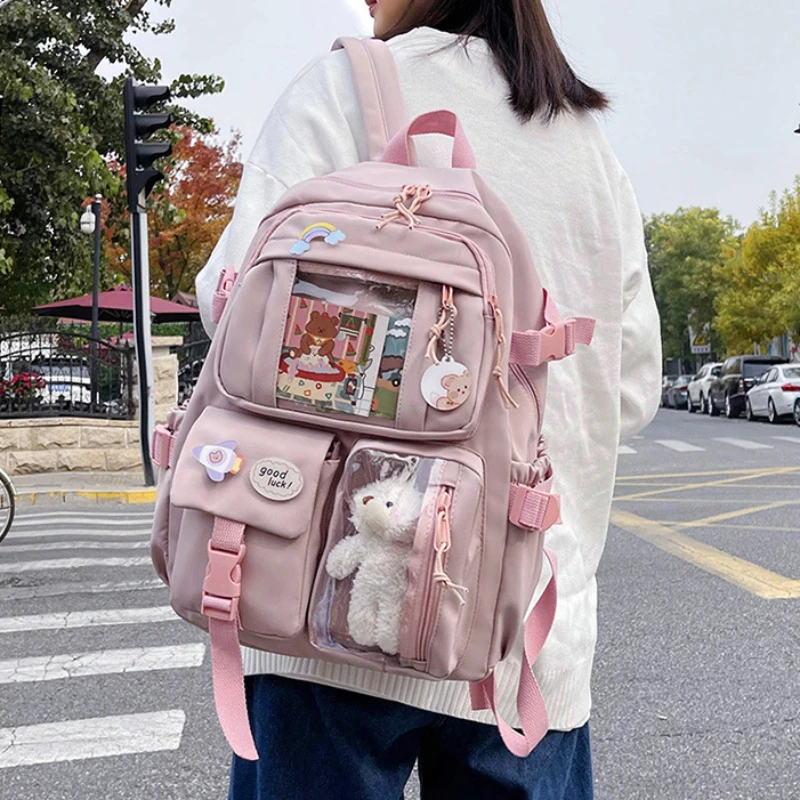 Kawaii esztétikus női hátizsák iskolatáska tini lányoknak Japán koreai hátizsák diák könyvtáskák Aranyos iskolai hátizsák Mochila - 0