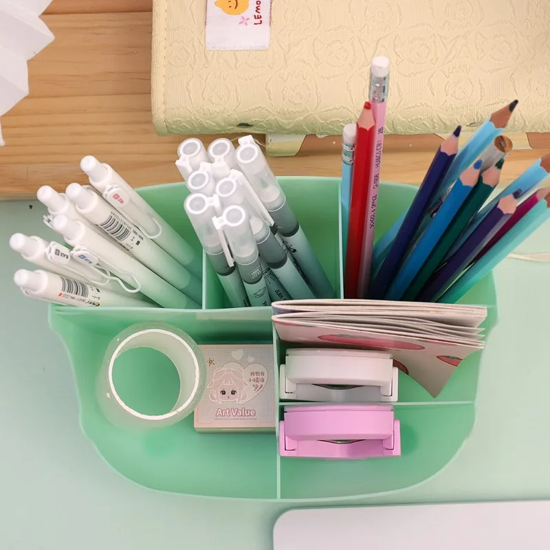 Kawaii Nagy kapacitású tolltartó Asztali aranyos írószer tároló doboz Kreatív rajzfilm tolltartó Ins Desk rendszerező lányoknak - 3