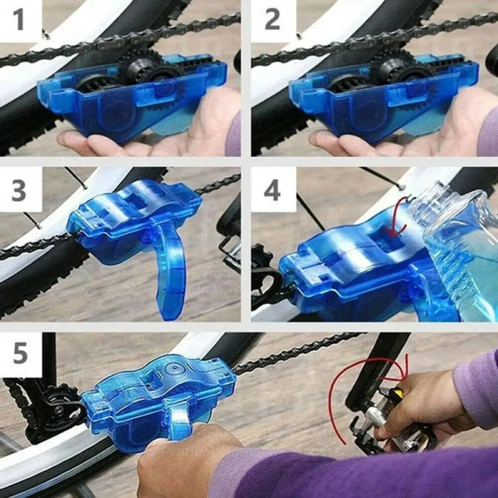 Kerékpár lánctisztító kefe MTB országúti kerékpár 3D láncmosó tisztító eszközök készlet hegyi kerékpáros lánc karbantartási kiegészítők - 2
