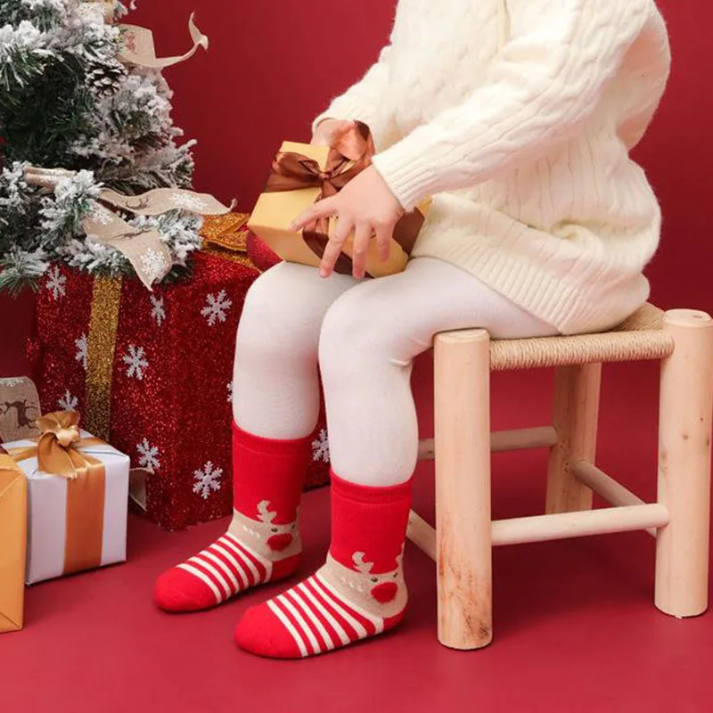 Kislányok Fiúk Karácsonyi zokni Vastag pamut zokni Téli meleg legénységi zokni csecsemőknek Kisgyermekeknek - 2