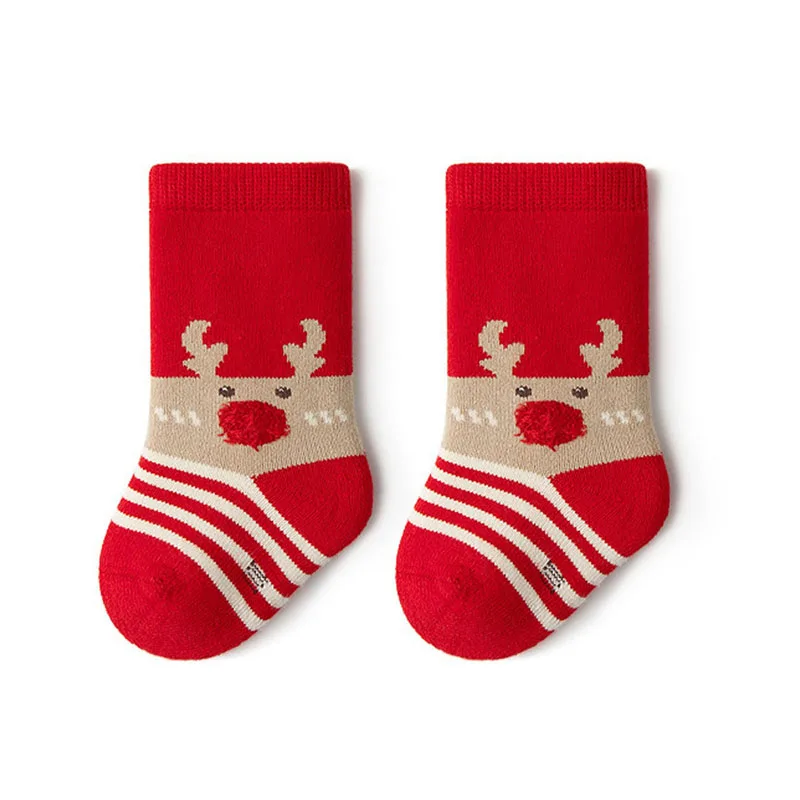 Kislányok Fiúk Karácsonyi zokni Vastag pamut zokni Téli meleg legénységi zokni csecsemőknek Kisgyermekeknek - 4