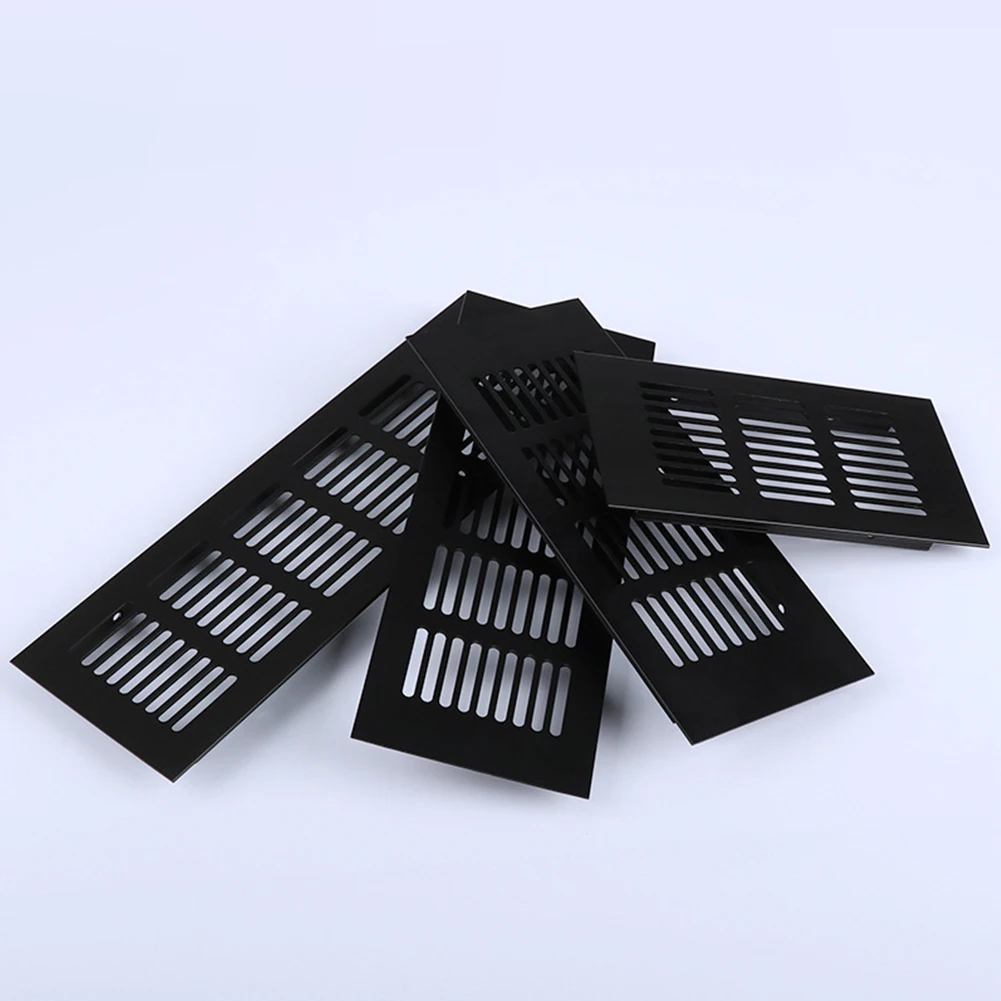 Kiváló minőségű szellőzőrács szellőzőrács 60 mm-es szellőzőrács alumíniumötvözet fekete szekrény Könnyen telepíthető - 1