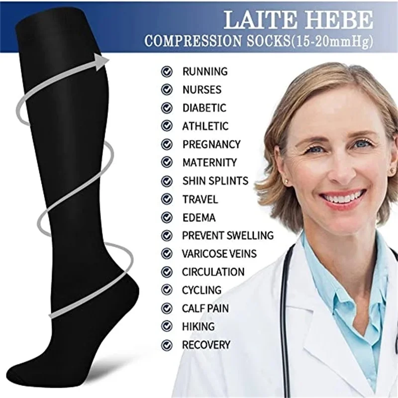 kompressziós harisnya Vérkeringés elősegítése Karcsúsító kompressziós zokni fáradtság elleni kényelmes egyszínű zokni - 4