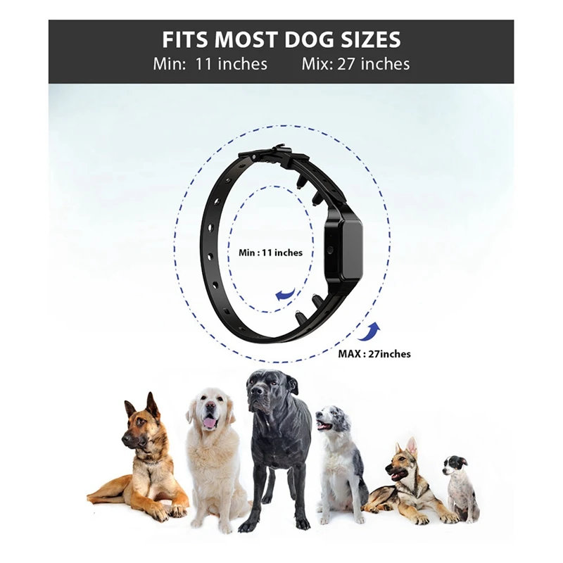 Kutyakiképző nyakörv körbefutó sokk 1000Ft Ellenőrzési távolság 3 képzési móddal Hangjelzés vibrációs sokk kutya nyakörv - 5