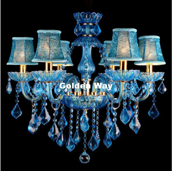 kék kristálycsillár világítás Luxus kristályfény Modern csillár bárhoz KTV kávézó E14 Dekor világítótestek Csillogás - 2