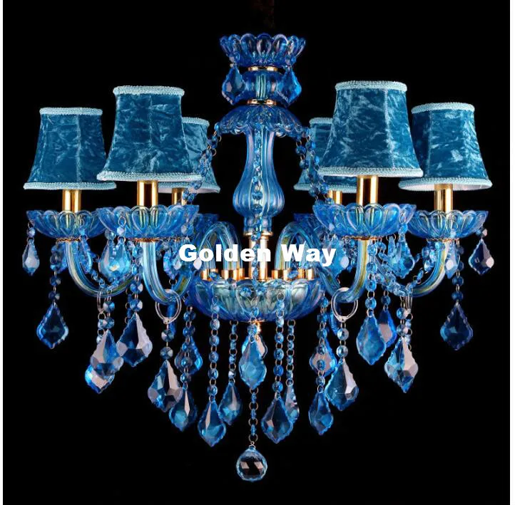 kék kristálycsillár világítás Luxus kristályfény Modern csillár bárhoz KTV kávézó E14 Dekor világítótestek Csillogás - 3