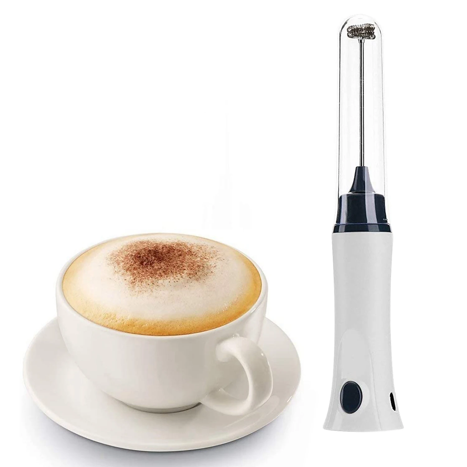 Kézi elektromos kávéfőző habosító habosító automata tejital habosító krém habverő főzőkeverő tojásverő fedéllel - 1