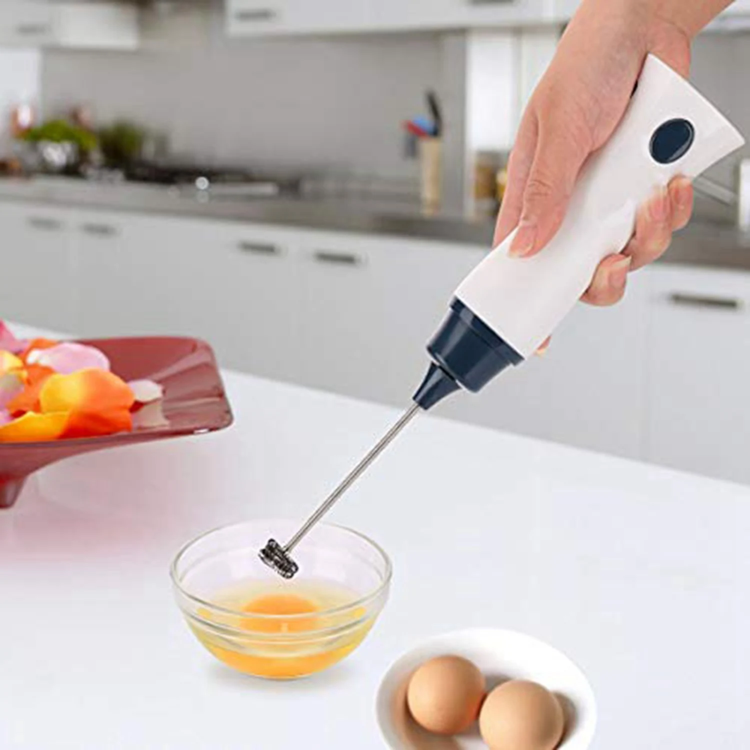 Kézi elektromos kávéfőző habosító habosító automata tejital habosító krém habverő főzőkeverő tojásverő fedéllel - 2