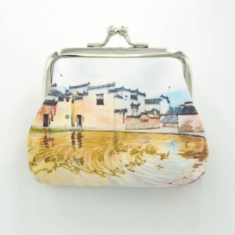 Kézzel festett Jiangnan Shuixiang ősi város turisztikai ajándéktárgyak érme pénztárca ékszer táska kulcs táska érme pénztárca kínai stílusban - 5
