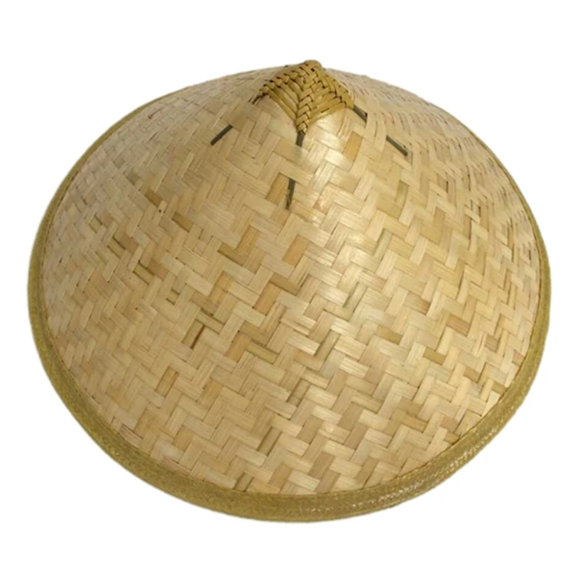 Kézzel szőtt bambusz kalap felnőtteknek Napernyős halász rizs PaddyHat keleti menők kalap BeachCap fotó kellékek Party kalap nagykereskedelem - 2