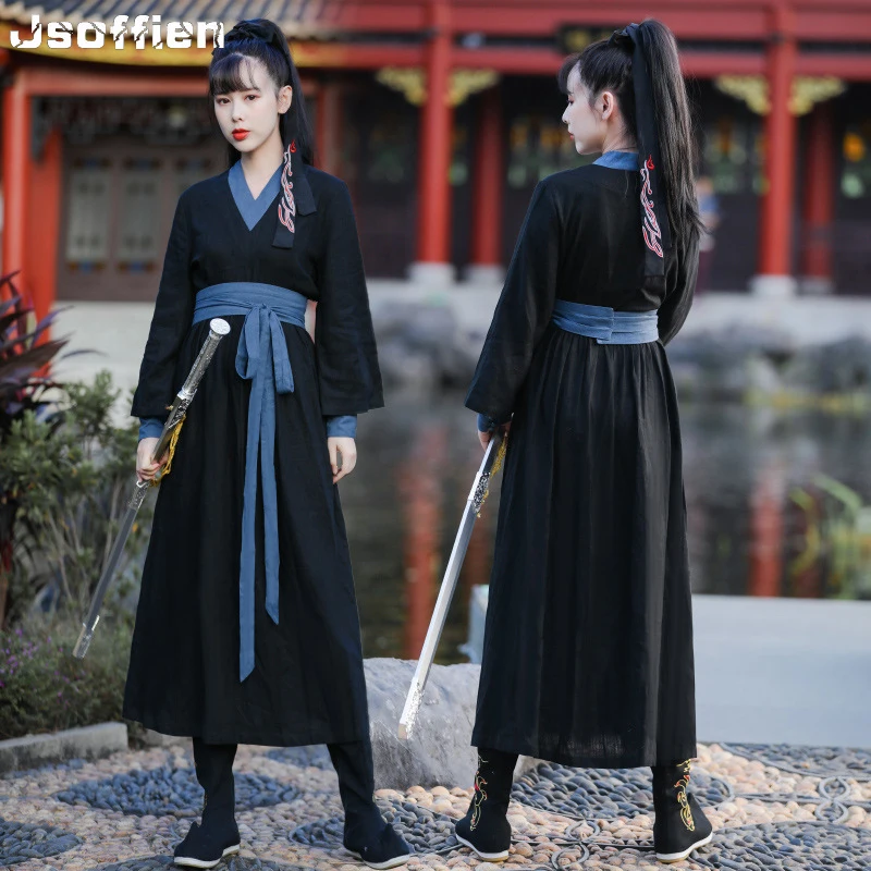 Kínai hagyományos hanfu jelmez nő Ősi kardforgató cosplay ruházat Párok Lady Tang dinasztia ruha Kimonó ruha - 0