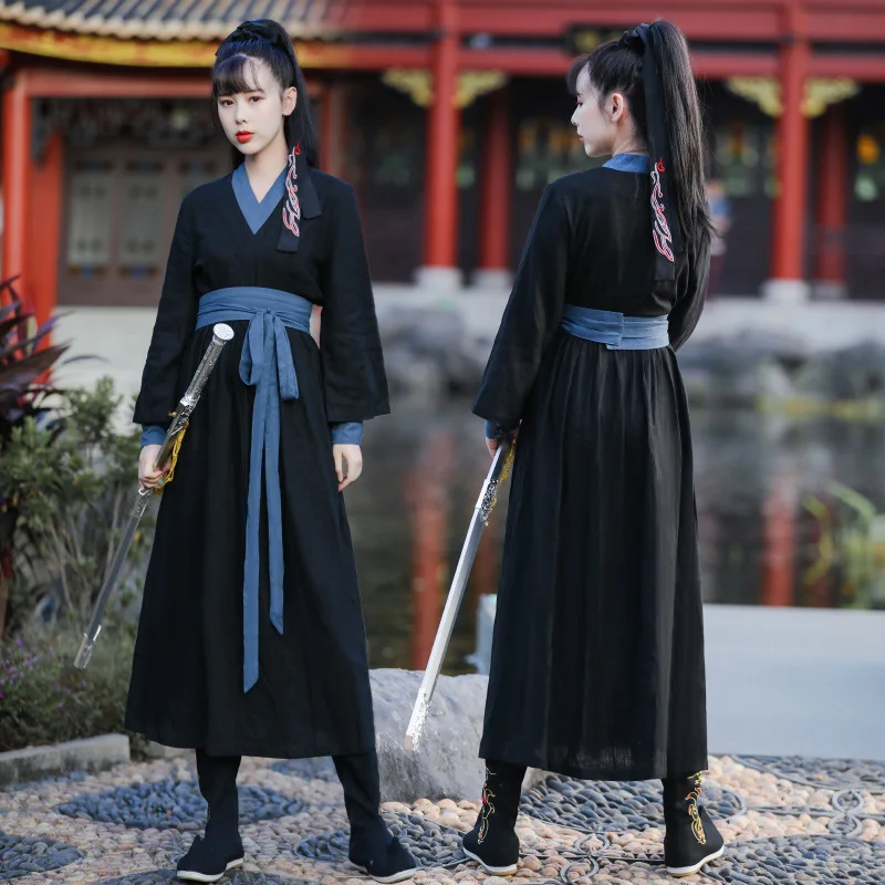 Kínai hagyományos hanfu jelmez nő Ősi kardforgató cosplay ruházat Párok Lady Tang dinasztia ruha Kimonó ruha - 2
