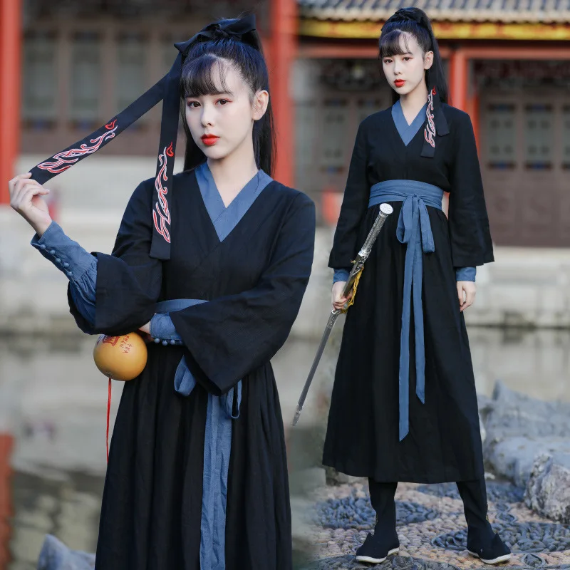 Kínai hagyományos hanfu jelmez nő Ősi kardforgató cosplay ruházat Párok Lady Tang dinasztia ruha Kimonó ruha - 3